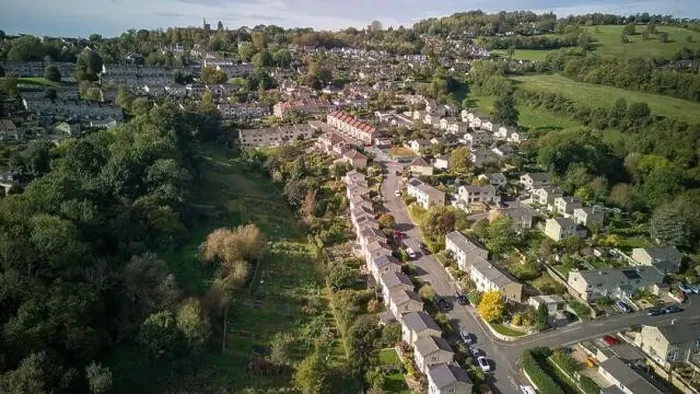 Framed Print : Aerial drone view over Fairfield Avenue, in the Fairfield Park area of Bath UK. (17-10-2023) Framed Print : Aerial drone view over Fairfield Avenue, in the Fairfield Park area of Bath UK. (17-10-2023)