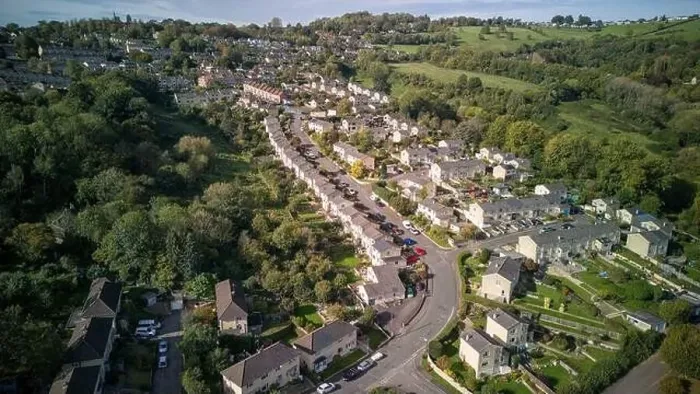 Framed Print : Aerial drone view over Fairfield Avenue, in the Fairfield Park area of Bath UK. (17-10-2023) Framed Print : Aerial drone view over Fairfield Avenue, in the Fairfield Park area of Bath UK. (17-10-2023)