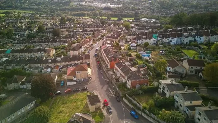 Framed Print : Aerial drone view over Fairfield Road, Bath UK. (17-10-2023) Framed Print : Aerial drone view over Fairfield Road, Bath UK. (17-10-2023)