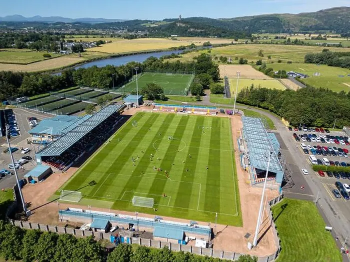 Framed Print : Aerial drone view of Forthbank Stadium, home of Stirling Albion football club, Stirling, Scotland UK Framed Print : Aerial drone view of Forthbank Stadium, home of Stirling Albion football club, Stirling, Scotland UK