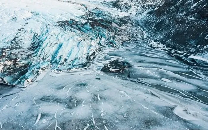 Framed Print : Aerial drone top view glacier iceland Sólheimajökull, Melting Ice, Climate Change and Global Warming Concept Framed Print : Aerial drone top view glacier iceland Sólheimajökull, Melting Ice, Climate Change and Global Warming Concept