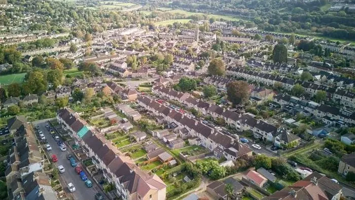 Framed Print : Aerial drone view over Hampton View, in the Fairfield Park area of Bath UK. (17-10-2023) Framed Print : Aerial drone view over Hampton View, in the Fairfield Park area of Bath UK. (17-10-2023)