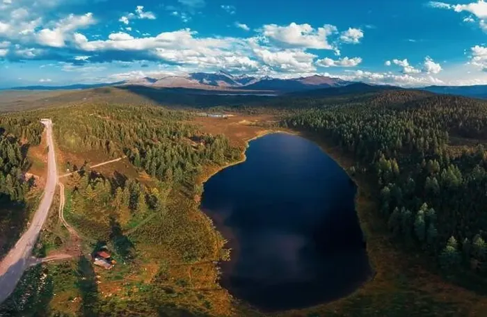 Framed Print : Aerial drone view of the lake of Kidelyu Framed Print : Aerial drone view of the lake of Kidelyu