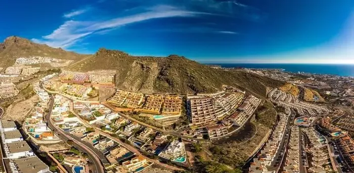 Framed Print : Aerial drone view with Las Americas beach at Costa Adeje, Tenerife, Canary Framed Print : Aerial drone view with Las Americas beach at Costa Adeje, Tenerife, Canary