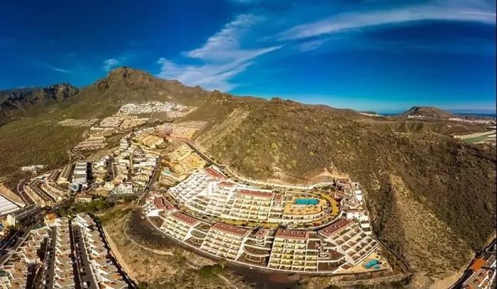 Framed Print : Aerial drone view with Las Americas beach at Costa Adeje, Tenerife, Canary Framed Print : Aerial drone view with Las Americas beach at Costa Adeje, Tenerife, Canary