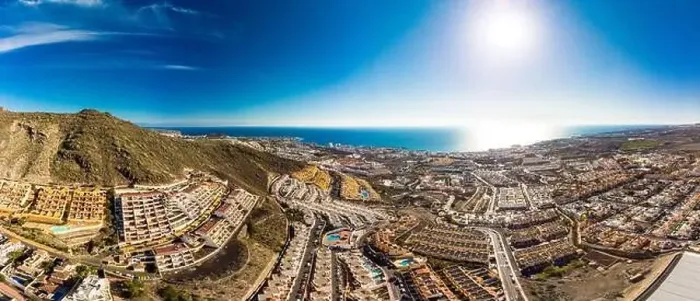 Framed Print : Aerial drone view with Las Americas beach at Costa Adeje, Tenerife, Canary Framed Print : Aerial drone view with Las Americas beach at Costa Adeje, Tenerife, Canary