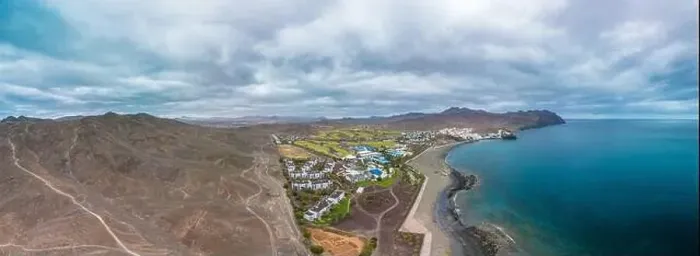 Framed Print : Aerial drone view of Las Playitas fishing town and the beach, Fuerteventura, Canary Islands, Spain Framed Print : Aerial drone view of Las Playitas fishing town and the beach, Fuerteventura, Canary Islands, Spain