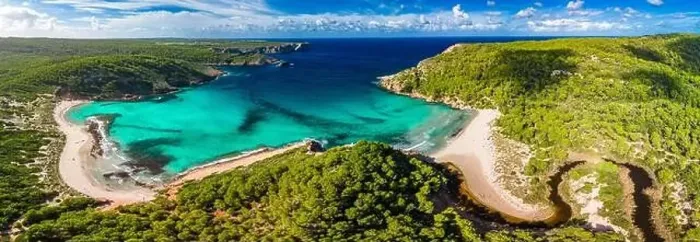 Framed Print : Aerial drone view of Menorca seascape at cala de Algariens, Spain Framed Print : Aerial drone view of Menorca seascape at cala de Algariens, Spain