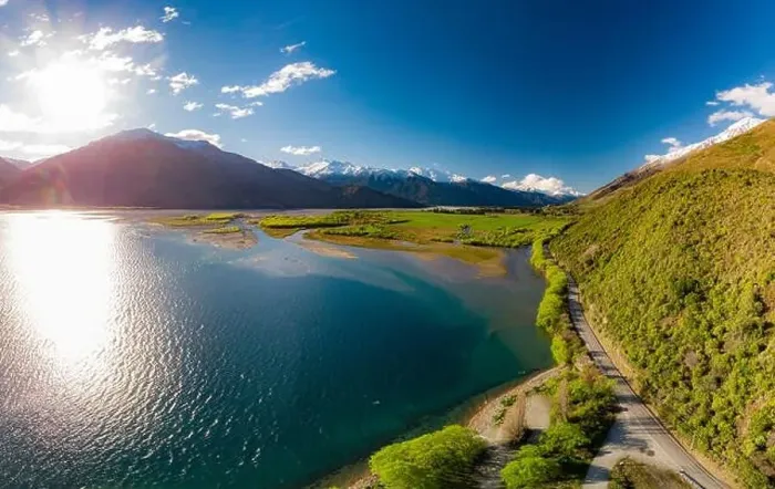 Framed Print : Aerial drone view of north side of Lake Wanaka at Makarora, South Island, New Zealand Framed Print : Aerial drone view of north side of Lake Wanaka at Makarora, South Island, New Zealand