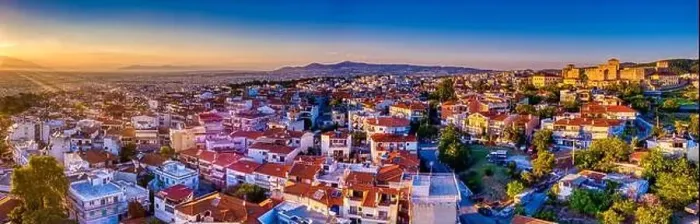 Framed Print : Aerial drone view of old Byzantine castle and the famous city of Thessaloniki or Salonica at sunset, North Greece Framed Print : Aerial drone view of old Byzantine castle and the famous city of Thessaloniki or Salonica at sunset, North Greece