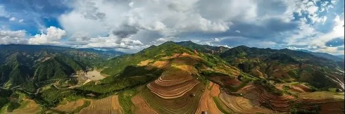 Framed Print : Aerial drone view panorama of terraced rice fields, Mu Cang Chai, Yen Bai, Vietnam Framed Print : Aerial drone view panorama of terraced rice fields, Mu Cang Chai, Yen Bai, Vietnam