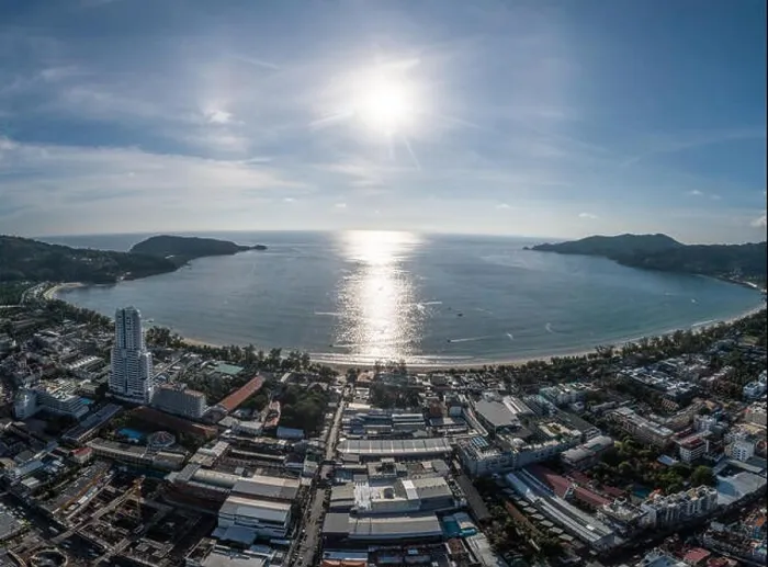 Framed Print : Aerial drone view over Patong in Phuket, Thailand Framed Print : Aerial drone view over Patong in Phuket, Thailand