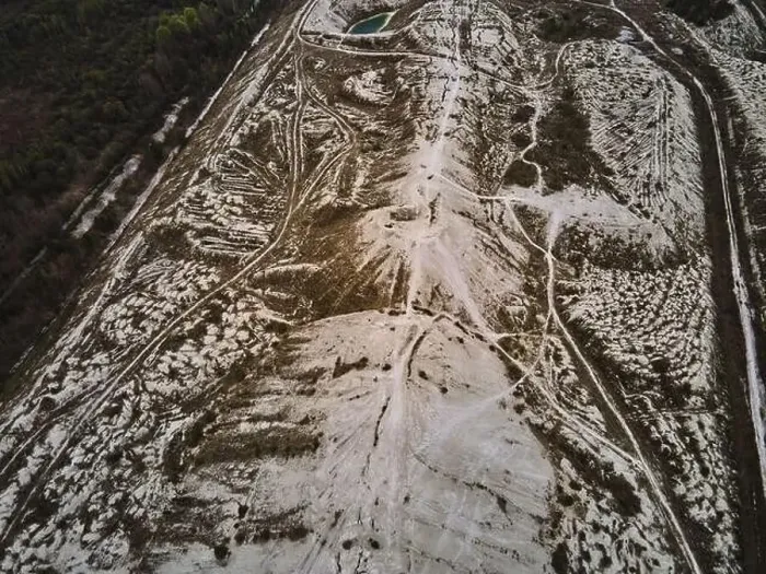 Framed Print : Aerial drone view phosphogypsum white mountains waste from factories Framed Print : Aerial drone view phosphogypsum white mountains waste from factories