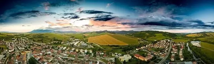 Framed Print : Aerial drone view of Podolinec, the town near Stara Lubovna, Slovakia, during sunset Framed Print : Aerial drone view of Podolinec, the town near Stara Lubovna, Slovakia, during sunset