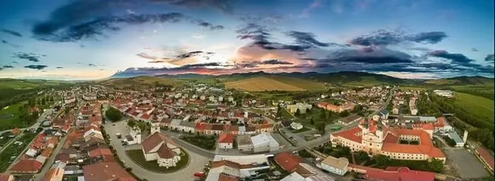 Framed Print : Aerial drone view of Podolinec, the town near Stara Lubovna, Slovakia, during sunset Framed Print : Aerial drone view of Podolinec, the town near Stara Lubovna, Slovakia, during sunset