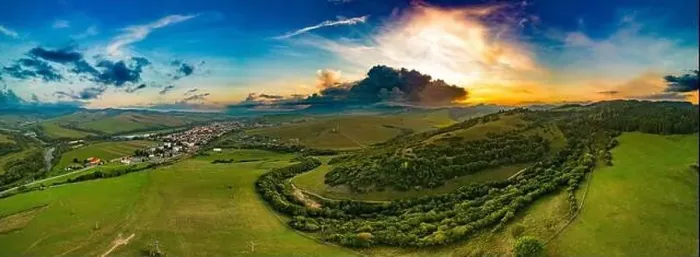 Framed Print : Aerial drone view of Podolinec, the town near Stara Lubovna, Slovakia, during sunset Framed Print : Aerial drone view of Podolinec, the town near Stara Lubovna, Slovakia, during sunset