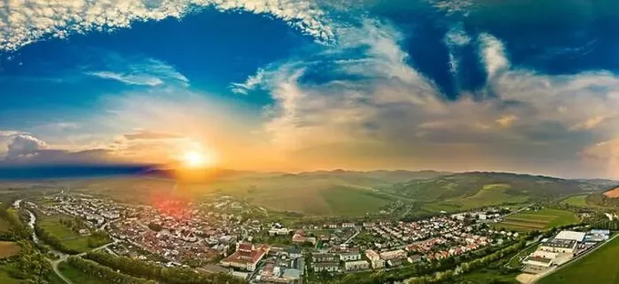 Framed Print : Aerial drone view of Podolinec, the town near Stara Lubovna, Slovakia, during sunset Framed Print : Aerial drone view of Podolinec, the town near Stara Lubovna, Slovakia, during sunset
