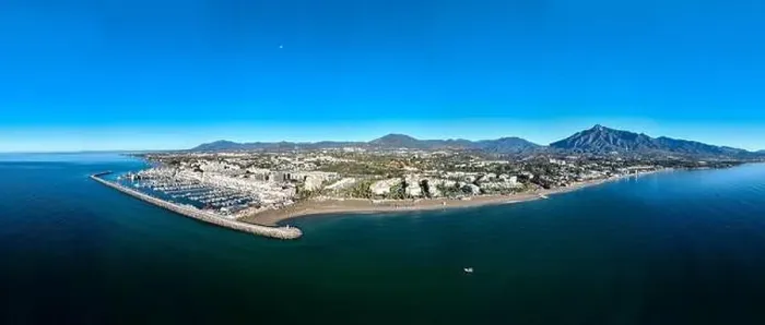 Framed Print : aerial drone view of Puerto Banus in Marbella town, Spain Framed Print : aerial drone view of Puerto Banus in Marbella town, Spain