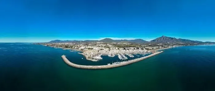 Framed Print : aerial drone view of Puerto Banus in Marbella town, Spain Framed Print : aerial drone view of Puerto Banus in Marbella town, Spain