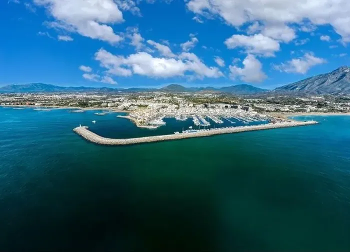 Framed Print : aerial drone view of Puerto Banus in Marbella town, Spain Framed Print : aerial drone view of Puerto Banus in Marbella town, Spain
