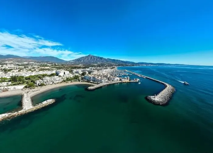 Framed Print : aerial drone view of Puerto Banus in Marbella town, Spain Framed Print : aerial drone view of Puerto Banus in Marbella town, Spain