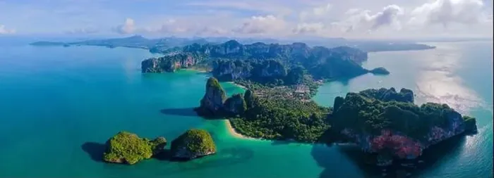 Framed Print : Aerial drone view of Railay beach Krabi Thailand with limestone cliffs Framed Print : Aerial drone view of Railay beach Krabi Thailand with limestone cliffs