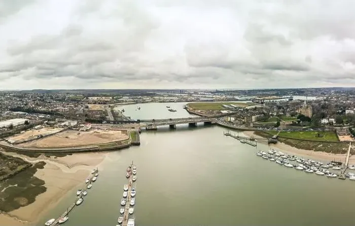 Framed Print : Aerial drone view to Rochester cathedral and castle Framed Print : Aerial drone view to Rochester cathedral and castle