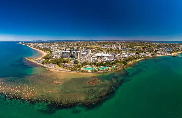 Framed Print : Aerial drone view of Settlement Cove Lagoon, Redcliffe, Brisbane, Australia Framed Print : Aerial drone view of Settlement Cove Lagoon, Redcliffe, Brisbane, Australia