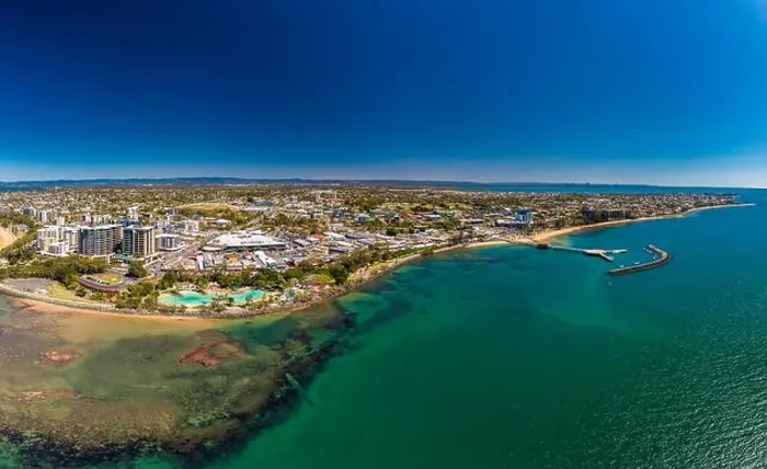 Framed Print : Aerial drone view of Settlement Cove Lagoon, Redcliffe, Brisbane, Australia Framed Print : Aerial drone view of Settlement Cove Lagoon, Redcliffe, Brisbane, Australia
