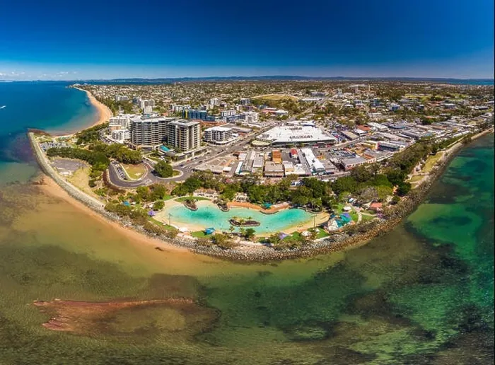 Framed Print : Aerial drone view of Settlement Cove Lagoon, Redcliffe, Brisbane, Australia Framed Print : Aerial drone view of Settlement Cove Lagoon, Redcliffe, Brisbane, Australia