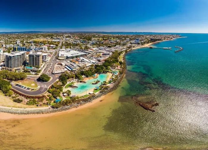 Framed Print : Aerial drone view of Settlement Cove Lagoon, Redcliffe, Brisbane, Australia Framed Print : Aerial drone view of Settlement Cove Lagoon, Redcliffe, Brisbane, Australia