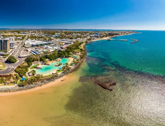 Framed Print : Aerial drone view of Settlement Cove Lagoon, Redcliffe, Brisbane, Australia Framed Print : Aerial drone view of Settlement Cove Lagoon, Redcliffe, Brisbane, Australia