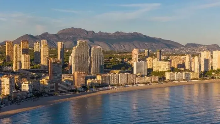 Framed Print : Aerial drone view of the skyline of Benidorm. Benidorm is a coastal city in the Costa Blanca, Spain Framed Print : Aerial drone view of the skyline of Benidorm. Benidorm is a coastal city in the Costa Blanca, Spain