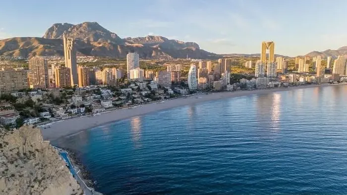 Framed Print : Aerial drone view of the skyline of Benidorm. Benidorm is a coastal city in the Costa Blanca, Spain Framed Print : Aerial drone view of the skyline of Benidorm. Benidorm is a coastal city in the Costa Blanca, Spain