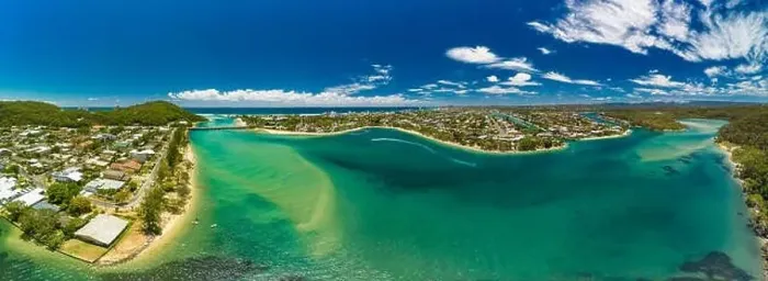 Framed Print : Aerial drone view of Tallebudgera Creek and beach on the Gold Coast, Queensland, Australia Framed Print : Aerial drone view of Tallebudgera Creek and beach on the Gold Coast, Queensland, Australia
