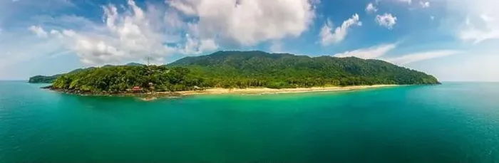 Framed Print : Aerial drone view of tropical beach at Ko Lanta island