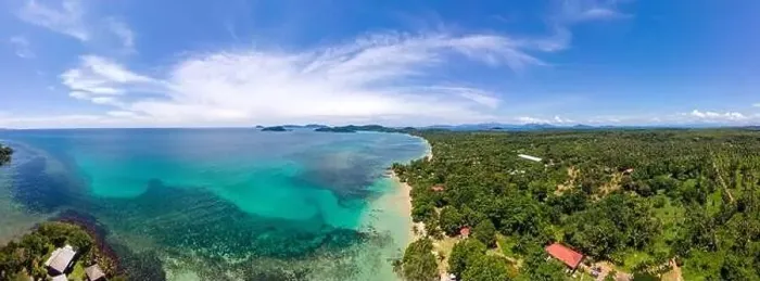 Framed Print : Aerial drone view of the tropical Island of Koh Mak Thailand with blue ocean and white beach Framed Print : Aerial drone view of the tropical Island of Koh Mak Thailand with blue ocean and white beach