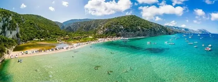 Framed Print : Aerial drone view of the vibrant Cala Luna Beach on Sardinia island, Italy Framed Print : Aerial drone view of the vibrant Cala Luna Beach on Sardinia island, Italy