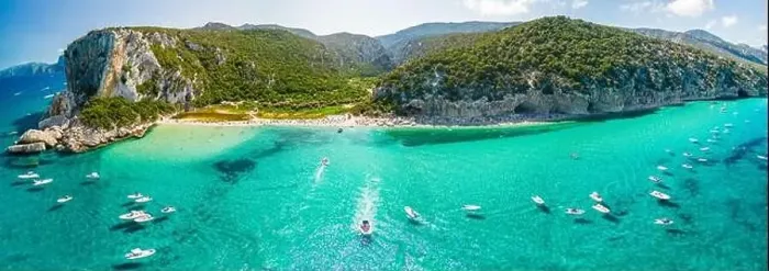 Framed Print : Aerial drone view of the vibrant Cala Luna Beach on Sardinia island, Italy Framed Print : Aerial drone view of the vibrant Cala Luna Beach on Sardinia island, Italy