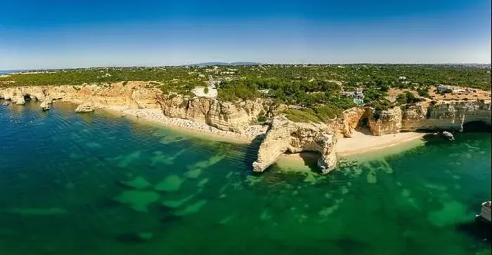 Framed Print : Aerial drone views of Praia da Marinha and Malhada do Baraco - beaches in Algarve, Portugal Framed Print : Aerial drone views of Praia da Marinha and Malhada do Baraco - beaches in Algarve, Portugal