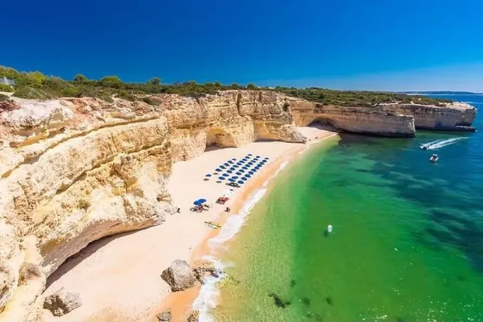 Framed Print : Aerial drone views of Praia da Marinha and Malhada do Baraco - beaches in Algarve, Portugal Framed Print : Aerial drone views of Praia da Marinha and Malhada do Baraco - beaches in Algarve, Portugal