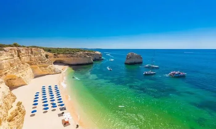 Framed Print : Aerial drone views of Praia da Marinha and Malhada do Baraco - beaches in Algarve, Portugal Framed Print : Aerial drone views of Praia da Marinha and Malhada do Baraco - beaches in Algarve, Portugal