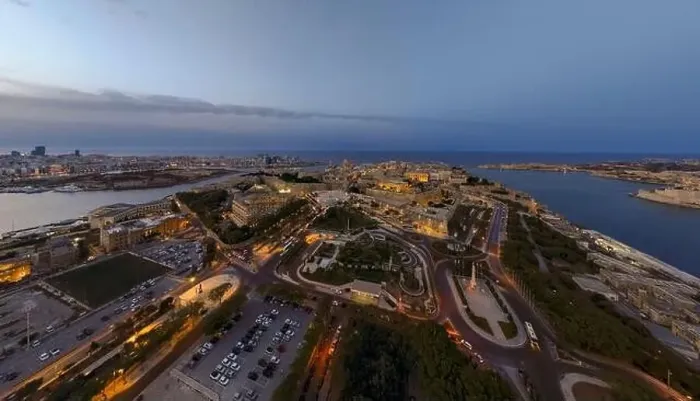Framed Print : Aerial evening cityscape about the capitol of Malta Valetta city Framed Print : Aerial evening cityscape about the capitol of Malta Valetta city