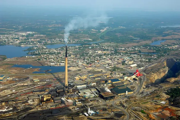 Framed Print : aerial, HudBay mine, smelter Flin Flon, Manitoba Framed Print : aerial, HudBay mine, smelter Flin Flon, Manitoba