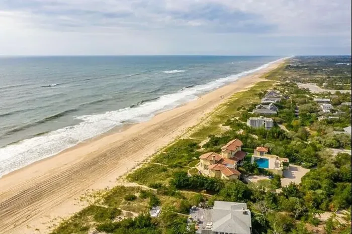Framed Print : Aerial image of Amagansett beach and Atlantic Ocean Framed Print : Aerial image of Amagansett beach and Atlantic Ocean