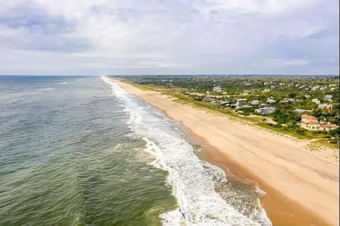 Framed Print : Aerial image of Amagansett beach and Atlantic Ocean Framed Print : Aerial image of Amagansett beach and Atlantic Ocean