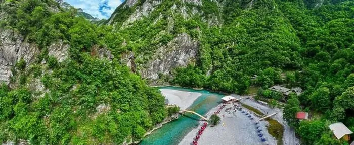 Framed Print : Aerial image of the beautiful Shala river in Northern Albania Framed Print : Aerial image of the beautiful Shala river in Northern Albania