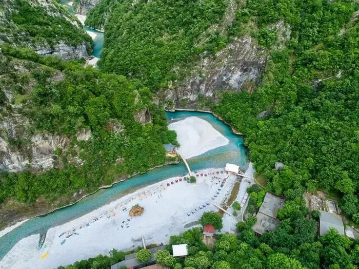 Framed Print : Aerial image of the beautiful Shala river in Northern Albania Framed Print : Aerial image of the beautiful Shala river in Northern Albania