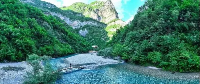 Framed Print : Aerial image of the beautiful Shala river in Northern Albania Framed Print : Aerial image of the beautiful Shala river in Northern Albania