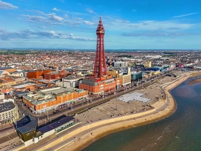 Framed Print : Aerial Image of Blackpool Tower along the Fylde Coast Framed Print : Aerial Image of Blackpool Tower along the Fylde Coast